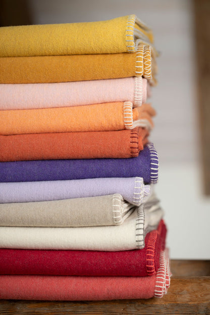 SYLT throw solid in . Throw Blanket made by David Fussenegger , a family-run mill in Austria.