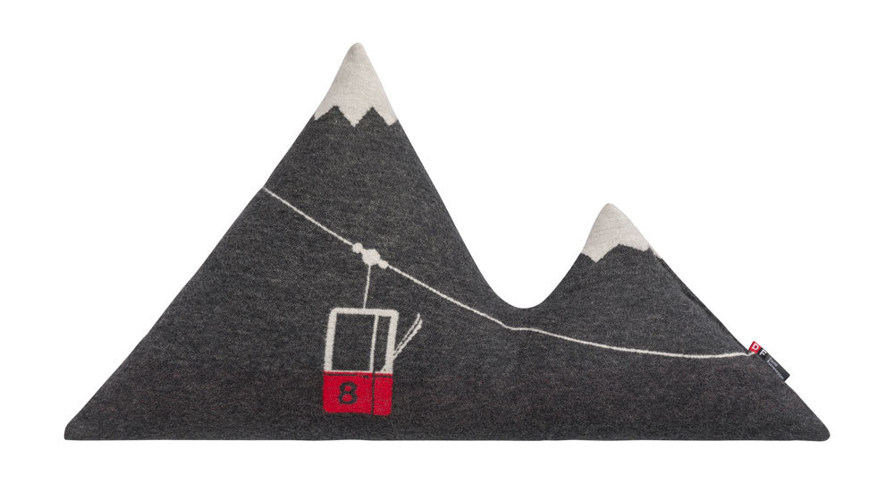 SILVRETTA pillow "mountain gondola" includes filling in charcoal . Filled Cushion made by David Fussenegger , a family-run mill in Austria.