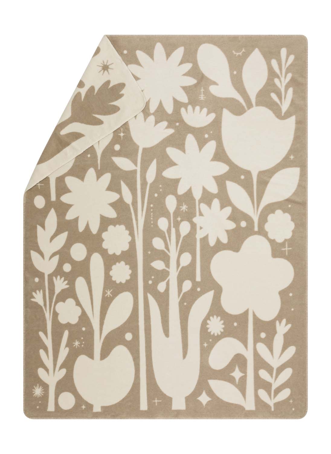 SAVONA throw "folcloristic flowers" in ecru . Throw Blanket made by David Fussenegger , a family-run mill in Austria.