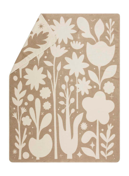 SAVONA throw "folcloristic flowers" in ecru . Throw Blanket made by David Fussenegger , a family-run mill in Austria.