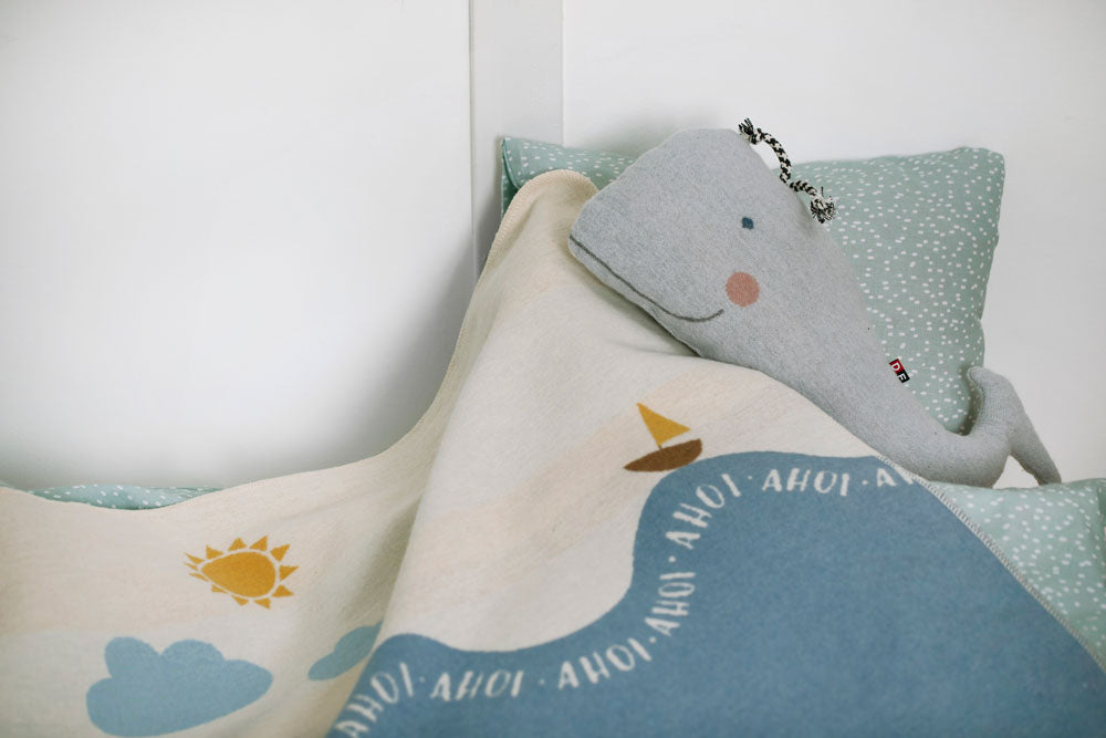 JUWEL pillow "whale" includes filling in . Filled Cushion made by David Fussenegger , a family-run mill in Austria.