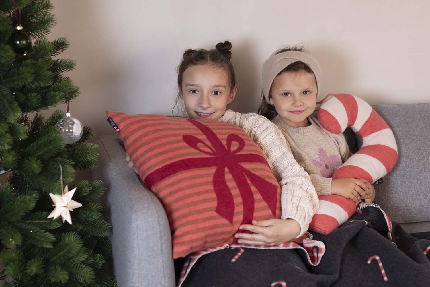 SILVRETTA pillow "candy cane" in . Filled Cushion made by David Fussenegger , a family-run mill in Austria.