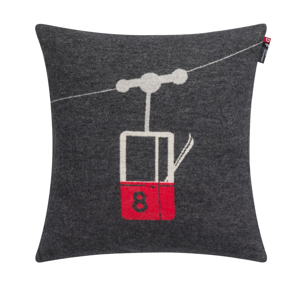 SILVRETTA cushion cover "cable car" in charcoal . Cushion Cover made by David Fussenegger , a family-run mill in Austria.