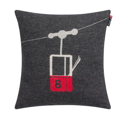 SILVRETTA cushion cover "cable car" in charcoal . Cushion Cover made by David Fussenegger , a family-run mill in Austria.