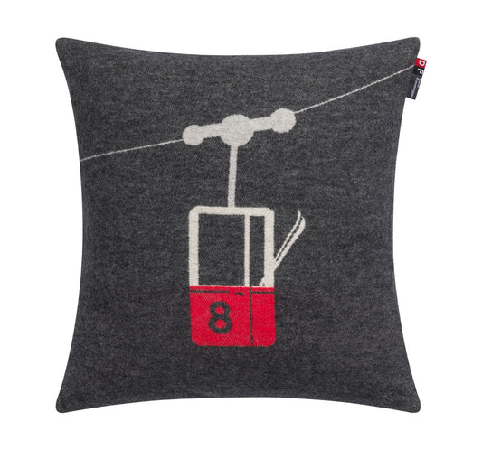 SILVRETTA cushion cover "cable car" in charcoal . Cushion Cover made by David Fussenegger , a family-run mill in Austria.