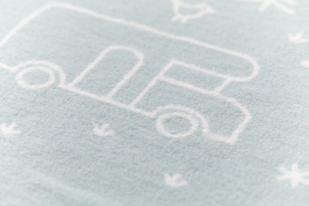 JUWEL baby blanket "camping" in . Blanket made by David Fussenegger , a family-run mill in Austria.