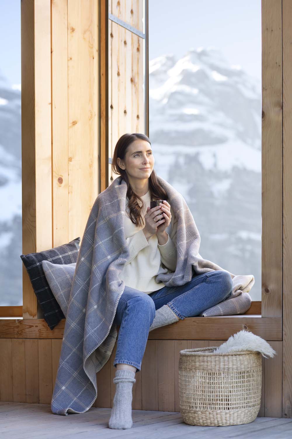 SAVONA throw "checkered" in . Throw Blanket made by David Fussenegger , a family-run mill in Austria.