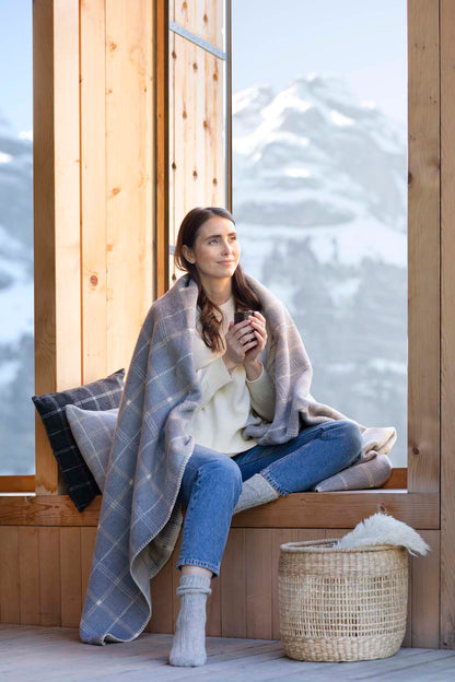 SAVONA throw "checkered" in . Throw Blanket made by David Fussenegger , a family-run mill in Austria.