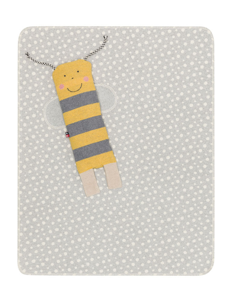 JUWEL puppet/blanket SET "bee" in yellow . Blanket Puppet made by David Fussenegger , a family-run mill in Austria.