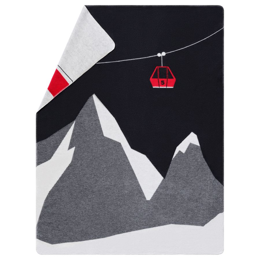 SAVONA Throw "Mountain/Gondola" in anthracite . Throw Blanket made by David Fussenegger , a family-run mill in Austria.