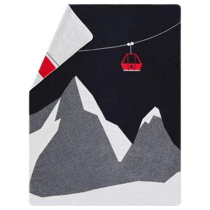 SAVONA Throw "Mountain/Gondola" in anthracite . Throw Blanket made by David Fussenegger , a family-run mill in Austria.