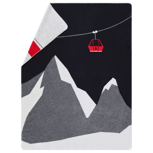 SAVONA Throw "Mountain/Gondola" in anthracite . Throw Blanket made by David Fussenegger , a family-run mill in Austria.