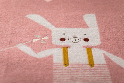 JUWEL baby blanket "bunnyrabbit" with embroidery in . Blanket made by David Fussenegger , a family-run mill in Austria.