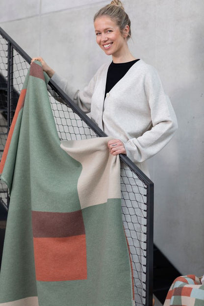 LUCA Throw "Squares" in . Throw Blanket made by David Fussenegger , a family-run mill in Austria.