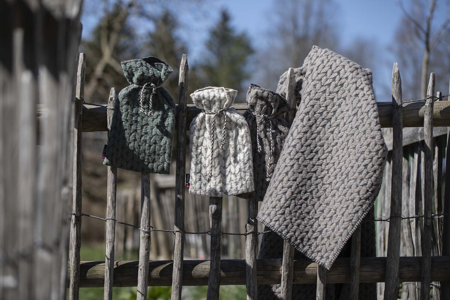 SILVRETTA warming bottle "knitted" in . Warming Bottle made by David Fussenegger , a family-run mill in Austria.