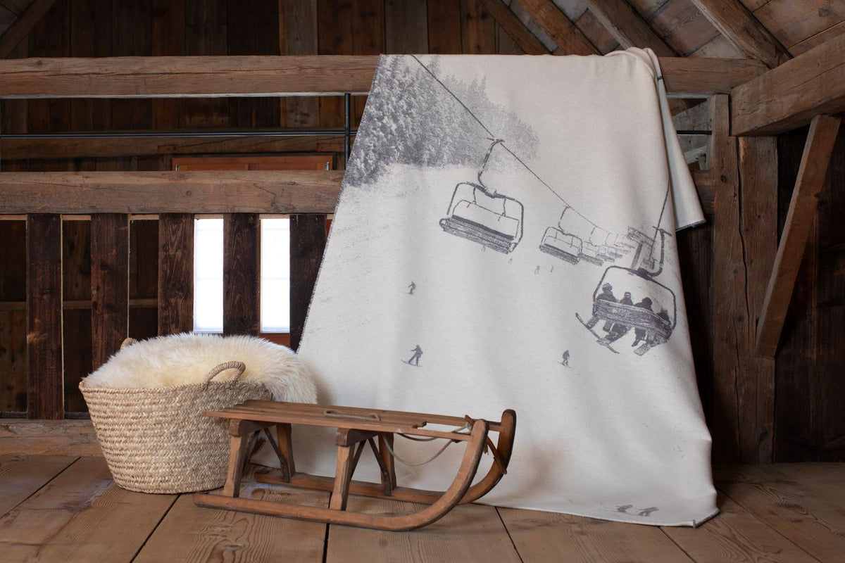LUCA Throw "Skil Lift" in . Throw Blanket made by David Fussenegger , a family-run mill in Austria.