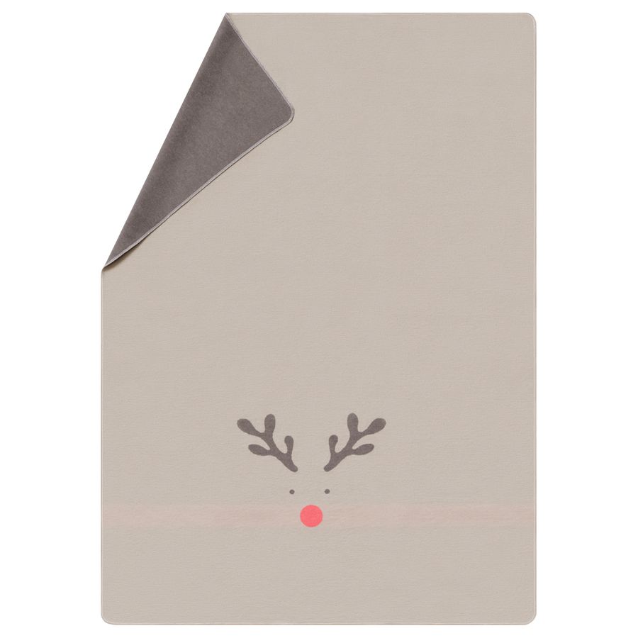 SILVRETTA Throw "Rudolph" in cement . Throw Blanket made by David Fussenegger , a family-run mill in Austria.