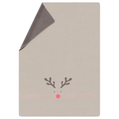 SILVRETTA Throw "Rudolph" in cement . Throw Blanket made by David Fussenegger , a family-run mill in Austria.