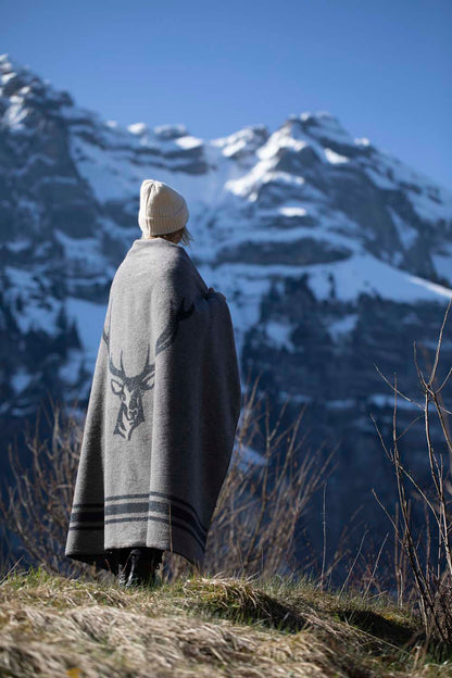 SAVONA throw "stag/antlers" in . Throw Blanket made by David Fussenegger , a family-run mill in Austria.