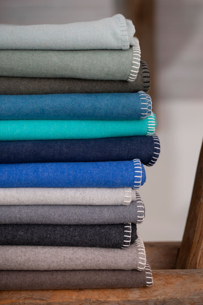 SYLT throw solid in . Throw Blanket made by David Fussenegger , a family-run mill in Austria.