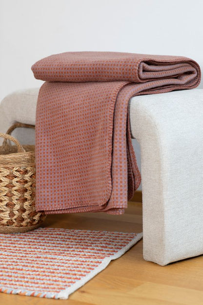 SAVONA Throw "Mini Checks" in . Throw Blanket made by David Fussenegger , a family-run mill in Austria.