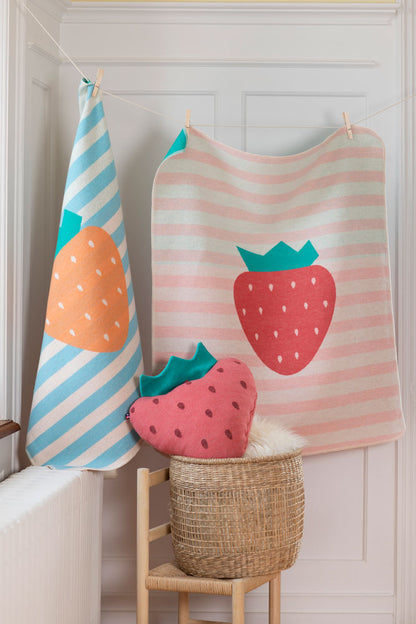 JUWEL baby blanket "strawberry" in . Blanket made by David Fussenegger , a family-run mill in Austria.