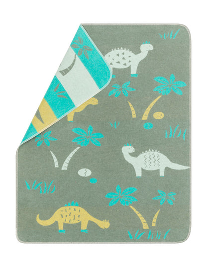 JUWEL baby blanket "dinos" in green . Blanket made by David Fussenegger , a family-run mill in Austria.