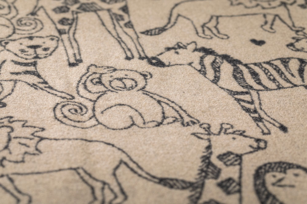 JUWEL toddler blanket "safari animals" in . Blanket made by David Fussenegger , a family-run mill in Austria.