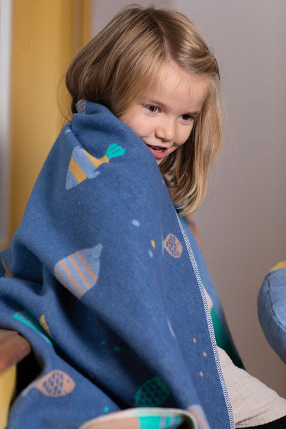 JUWEL toddler blanket "fish allover" in . Blanket made by David Fussenegger , a family-run mill in Austria.