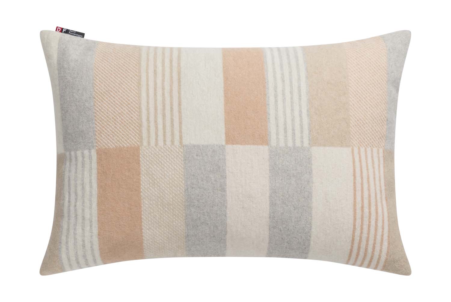 SILVRETTA cushion cover "lines/rectangles" in cork . Cushion Cover made by David Fussenegger , a family-run mill in Austria.