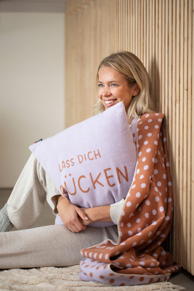 SILVRETTA throw "dots allover" in . Throw Blanket made by David Fussenegger , a family-run mill in Austria.