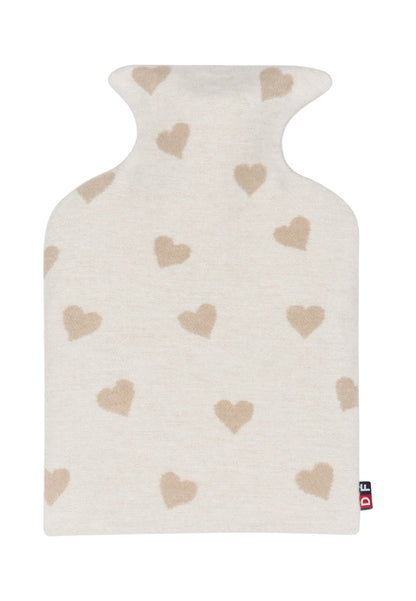 JUWEL warming bottle "hearts" in offwhite gry . Warming Bottle made by David Fussenegger , a family-run mill in Austria.