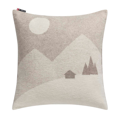 SILVRETTA cushion cover "mountains & moon" in smoke . Cushion Cover made by David Fussenegger , a family-run mill in Austria.
