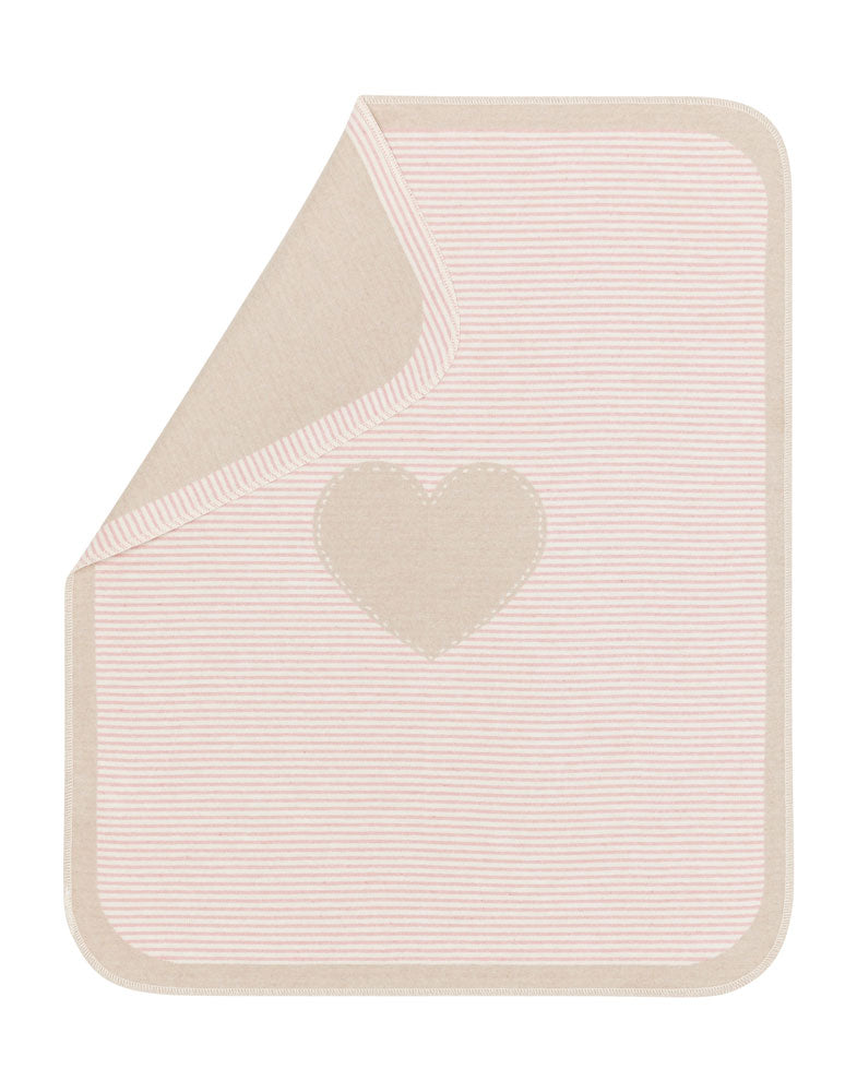 JUWEL baby blanket "heart" in pale pink . Blanket made by David Fussenegger , a family-run mill in Austria.