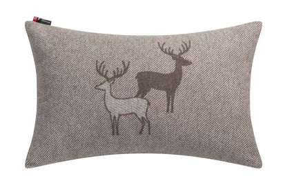 SILVRETTA cushion cover "pair of stags" in brown . Cushion Cover made by David Fussenegger , a family-run mill in Austria.
