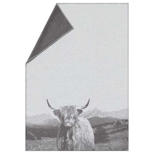 SYLT Throw "Highland Cattle" in cream . Throw Blanket made by David Fussenegger , a family-run mill in Austria.