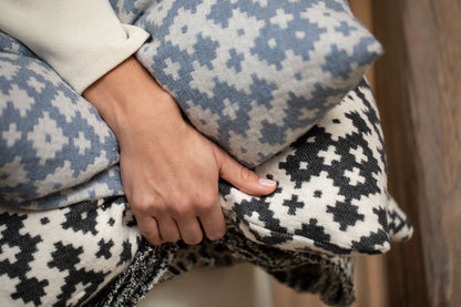 NOVA cushion cover "small ethnic pattern" in . Cushion Cover made by David Fussenegger , a family-run mill in Austria.