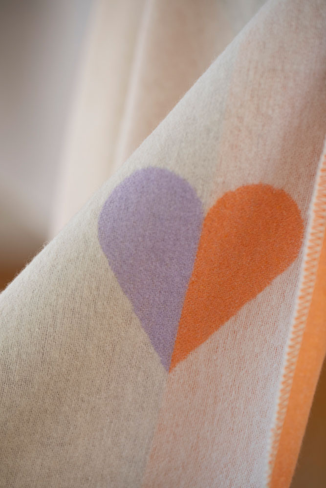 JUWEL toddler blanket "hearts allover" in . Blanket made by David Fussenegger , a family-run mill in Austria.
