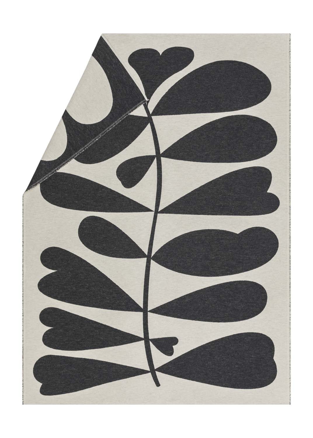 LUCA throw flannel "large leaves" in offwhite . Throw Blanket made by David Fussenegger , a family-run mill in Austria.