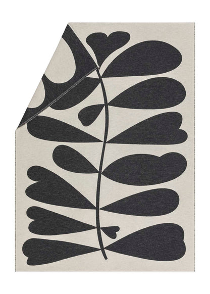 LUCA throw flannel "large leaves" in offwhite . Throw Blanket made by David Fussenegger , a family-run mill in Austria.