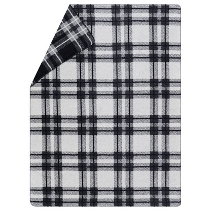 SAVONA Throw "Tartan" in charcola cream . Throw Blanket made by David Fussenegger , a family-run mill in Austria.