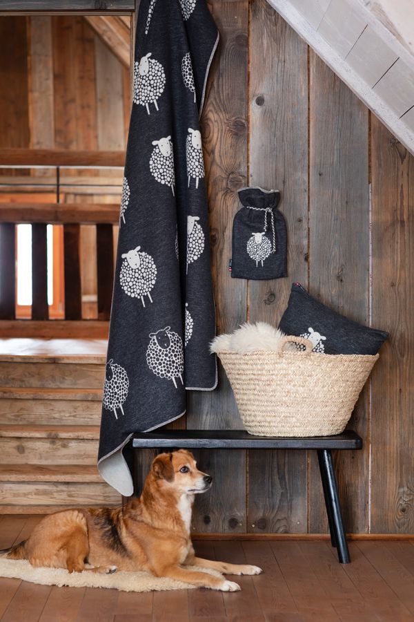 SILVRETTA Throw "Sheep" in . Throw Blanket made by David Fussenegger , a family-run mill in Austria.