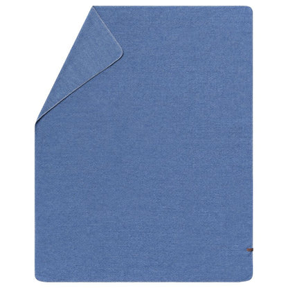 MERANO Throw "Herringbone" in blue . Throw Blanket made by David Fussenegger , a family-run mill in Austria.