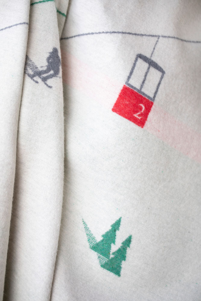 SYLT throw "ski slopes & gondolas" in . Throw Blanket made by David Fussenegger , a family-run mill in Austria.