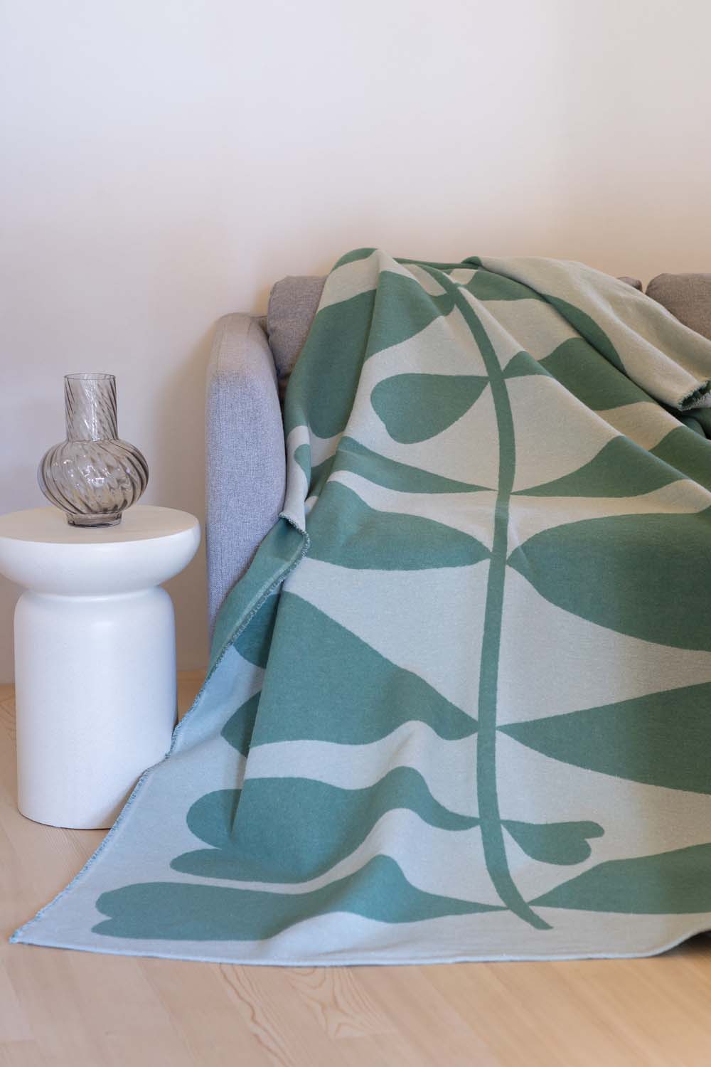 LUCA throw flannel "large leaves" in . Throw Blanket made by David Fussenegger , a family-run mill in Austria.