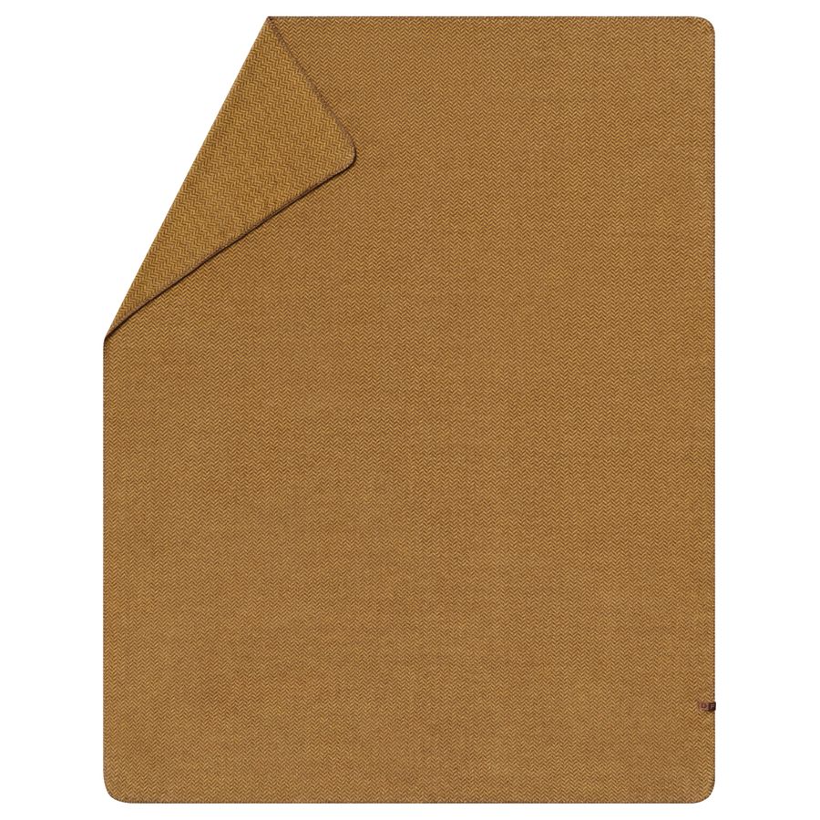 MERANO Throw "Herringbone" in saffron . Throw Blanket made by David Fussenegger , a family-run mill in Austria.