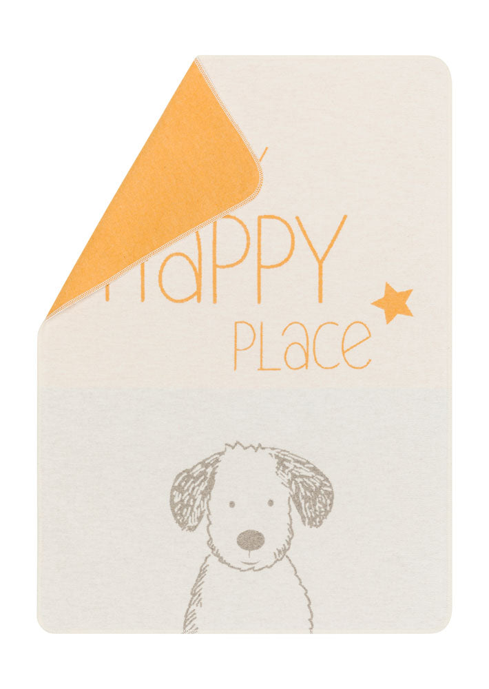 PET blanket "My Happy Place" dog small in offwhite . Pet Blanket made by David Fussenegger , a family-run mill in Austria.