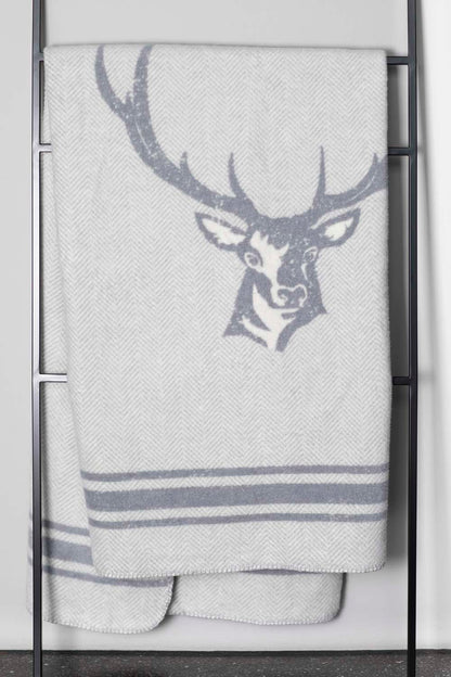 SAVONA throw "stag/antlers" in . Throw Blanket made by David Fussenegger , a family-run mill in Austria.