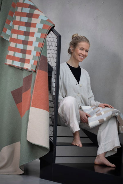 LUCA Throw "Squares" in . Throw Blanket made by David Fussenegger , a family-run mill in Austria.