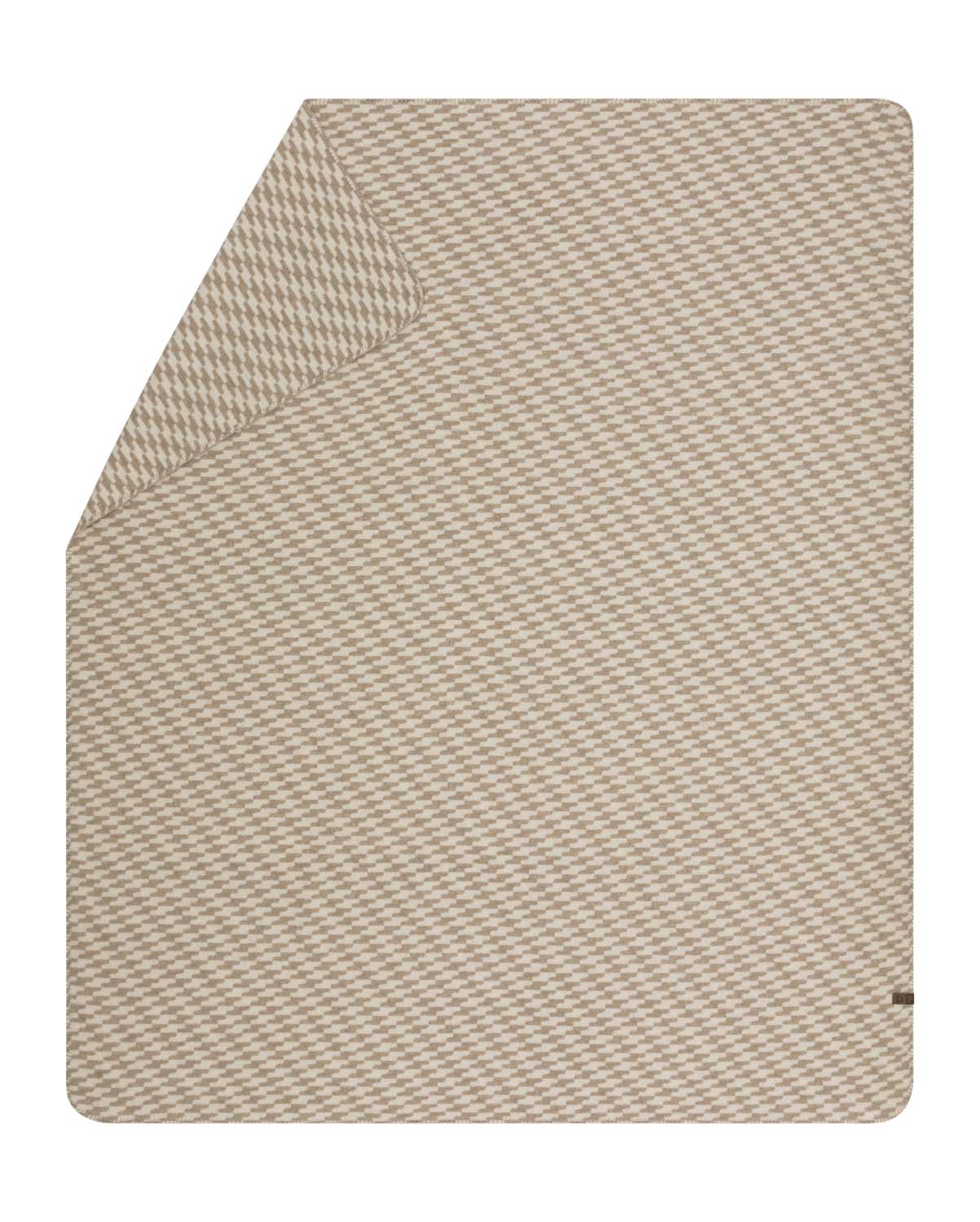 MERANO throw "houndstooth" in ecru . made by INDIGO 11 , a family-run mill in Austria.